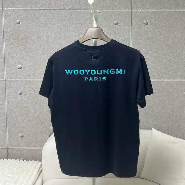 [BUNJANG] Wooyoungmi Back Logo Short Sleeve T-Shirt Navy / [정품] 44(90-95) 우영미 백로고 반팔 네이비