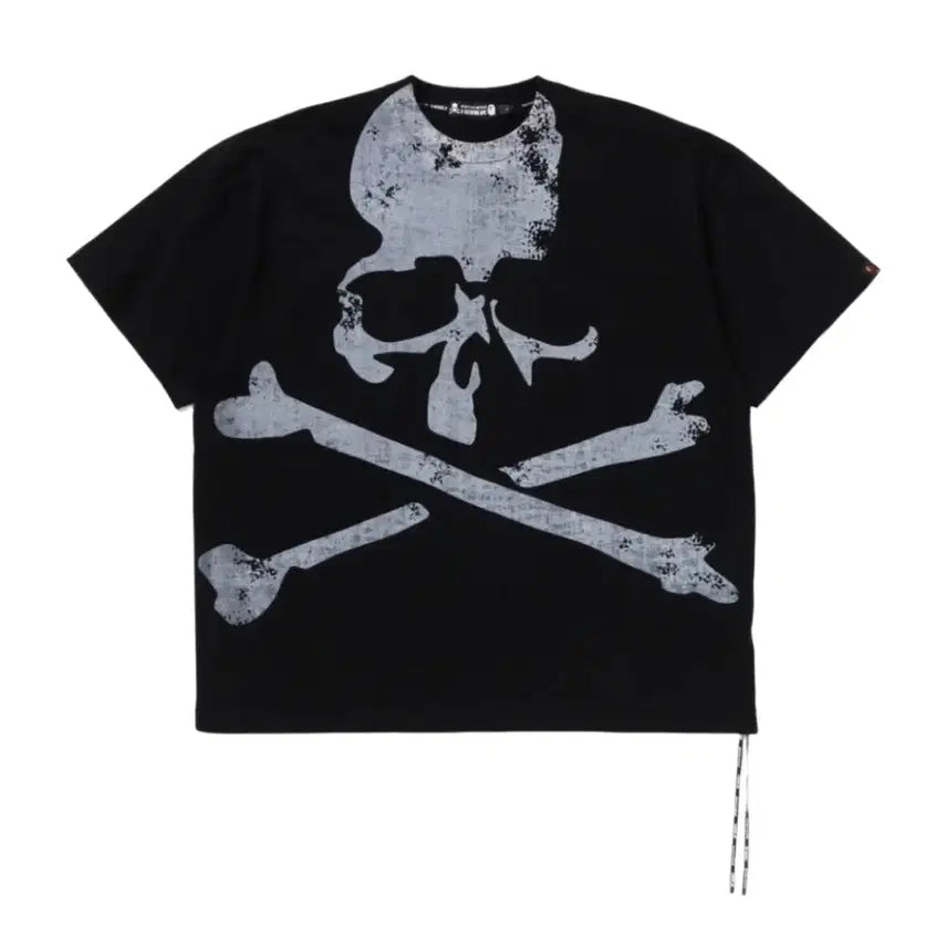 [BUNJANG] BAPE x mastermind Skull Over Print Relaxed Fit T-Shirt Black White / 베이프 x 마스터마인드 스컬 오버 프린트 릴렉스드 핏 티 셔츠 블랙 화이트