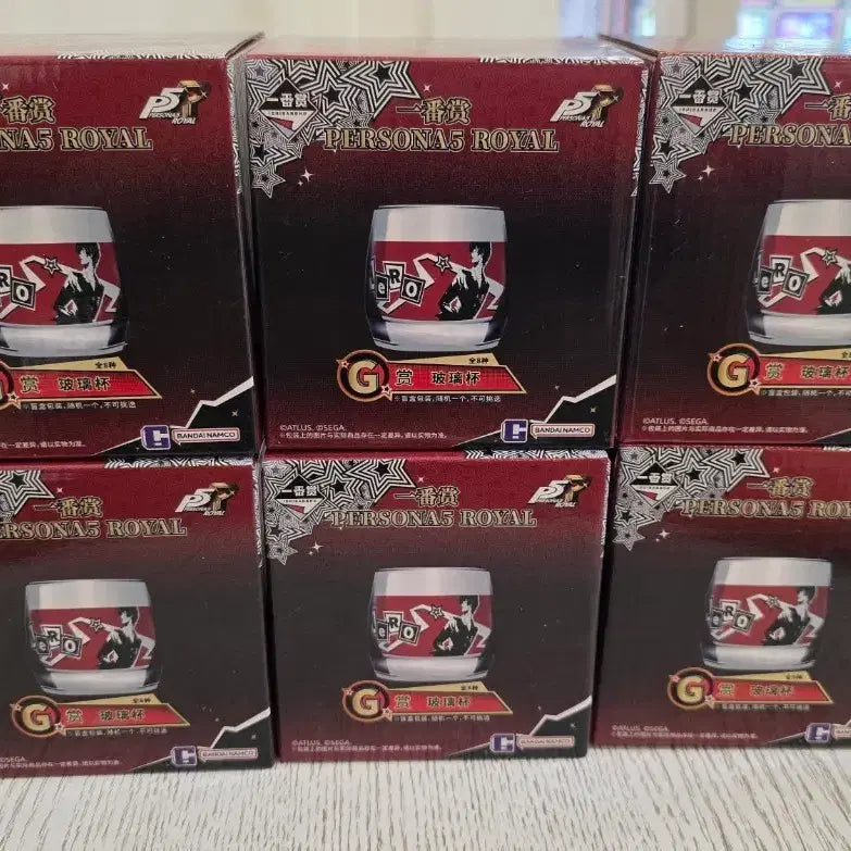 [BUNJANG] Persona 5 Royal Chinese Limited Ichiban Kuji G Prize Glass Cup Bundle Set / 페르소나5 중국 한정 쿠지 G상 컵 6개 일괄