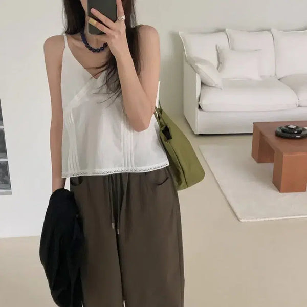 [BUNJANG] Miel Quad Banding Pants Khaki / 미엘 쿼드 밴딩 팬츠 카키
