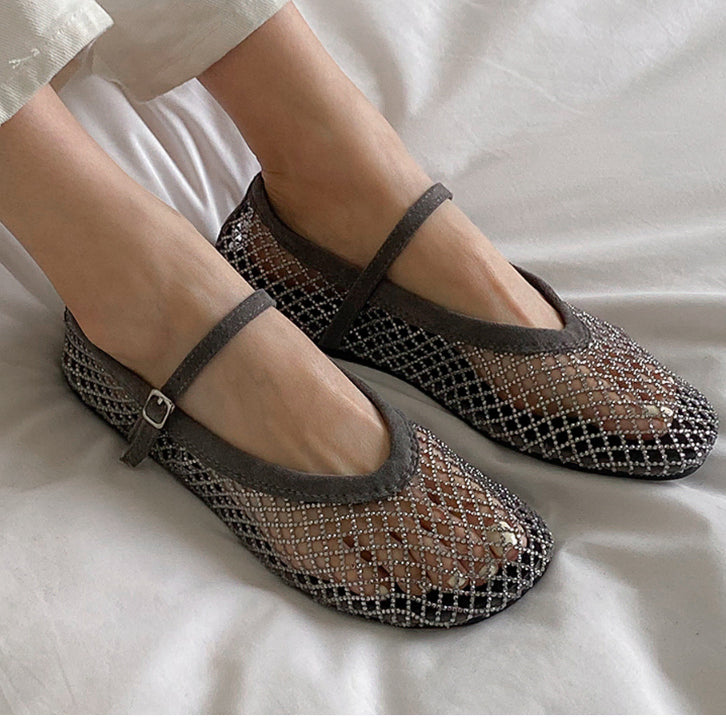 [BUNJANG] Mesh Mary Jane Ballet Flats - Size 225 / 새상품 망사 메리제인 플랫 225사이즈 판매
