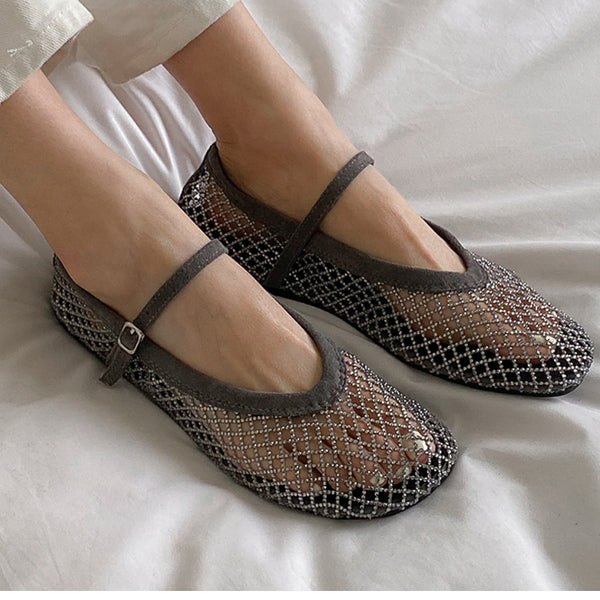 [BUNJANG] Mesh Mary Jane Ballet Flats - Size 225 / 새상품 망사 메리제인 플랫 225사이즈 판매