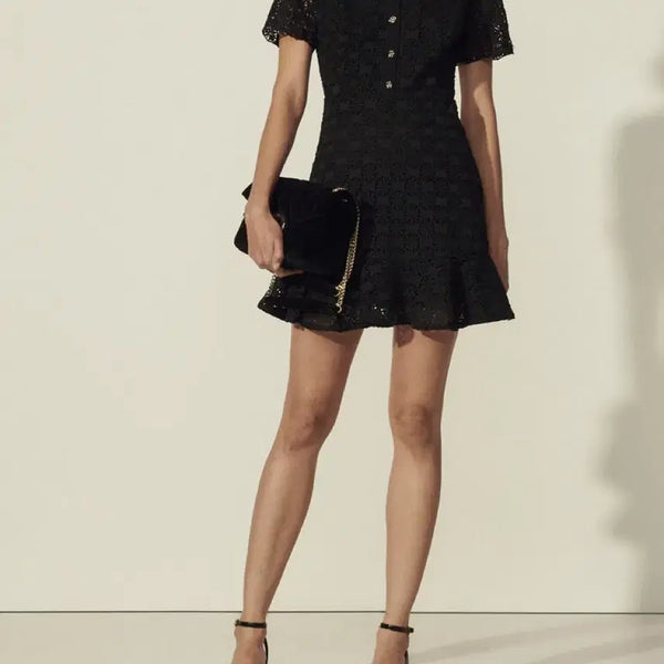[BUNJANG] Sandro Black Lace Frill Dress Size 34 / (새상품)산드로 원피스 34사이즈