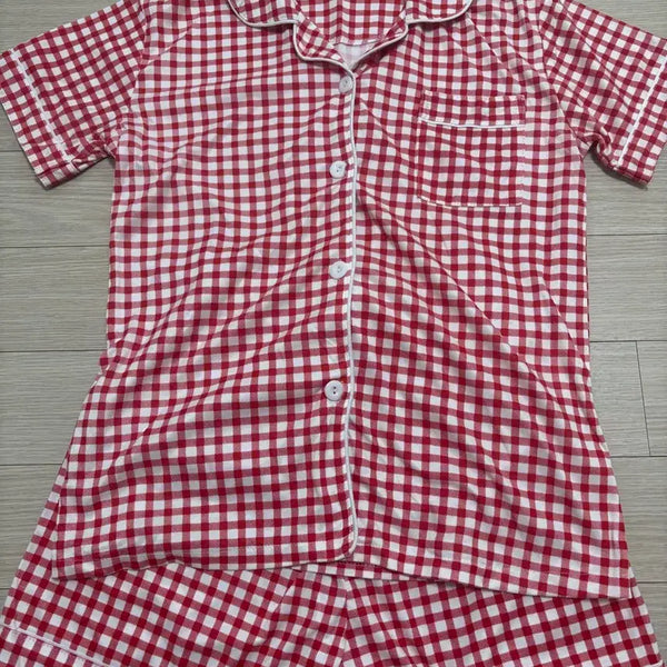 [BUNJANG] Red Check Pajama Set / 레드 체크 잠옷 세트. 파자마 파티.