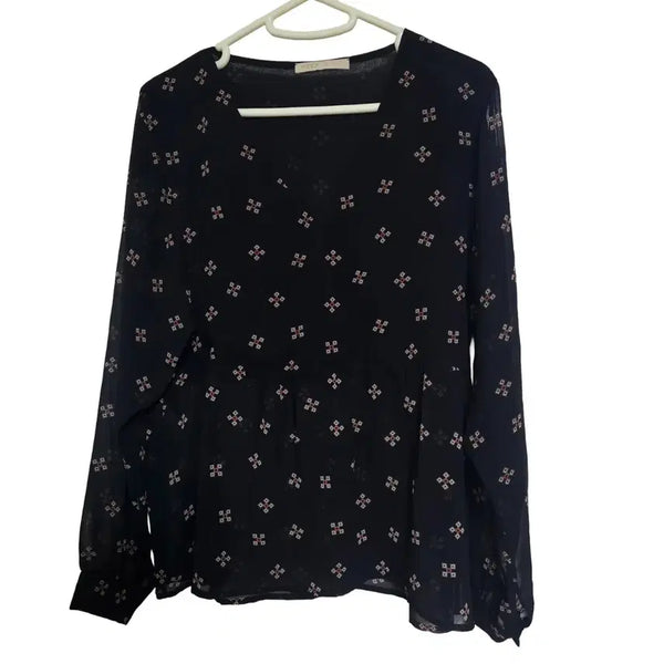 [BUNJANG] Maje Leona Geometric Print Chiffon Blouse / 마쥬(MAJE) 레오나 지오매트릭 프린트 시폰 블라우스