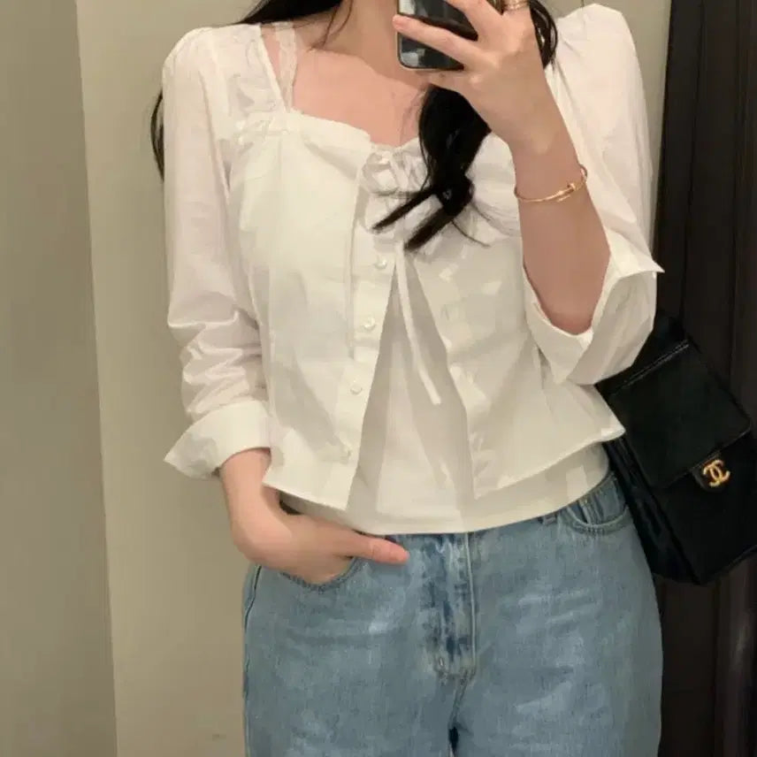 [BUNJANG] Diane Daisy Blouse White / 다이앤 데이지블라우스 데이지 블라우스 자체제작 Diane 화이트