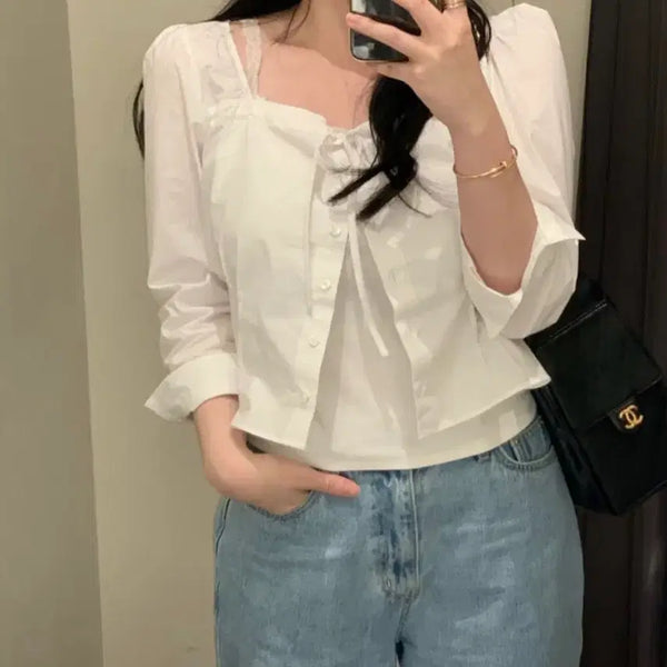 [BUNJANG] Diane Daisy Blouse White / 다이앤 데이지블라우스 데이지 블라우스 자체제작 Diane 화이트