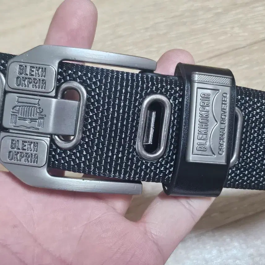 [BUNJANG] Canvas Belt with Unique Buckle / 캔버스 벨트