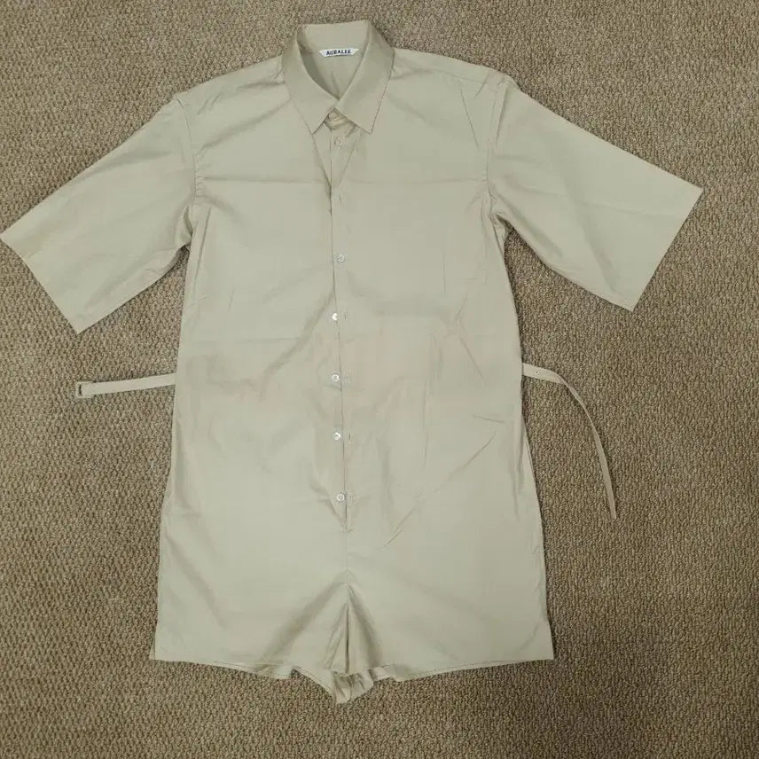 [BUNJANG] Auralee Shirt Jumpsuit Beige / 오라리 셔츠 점프수트 베이지
