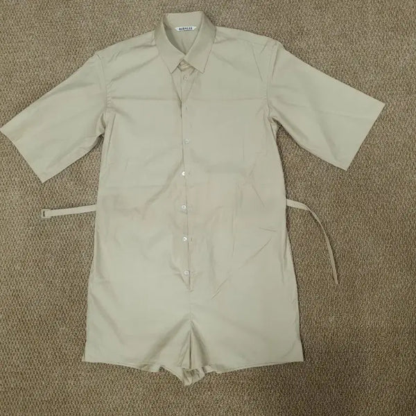 [BUNJANG] Auralee Shirt Jumpsuit Beige / 오라리 셔츠 점프수트 베이지