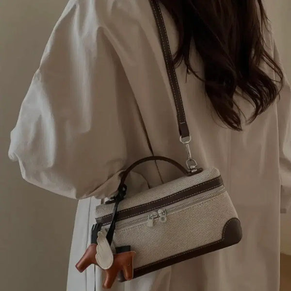 [BUNJANG] Canvas Mini Shoulder Bag Crossbody Bag / 캔버스 숄더백 미니크로스백