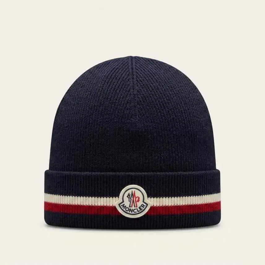 [BUNJANG] Moncler Tricolor Logo Wool Beanie (OS) / 몽클레어 트리컬러 와펜 울 비니 (OS)
