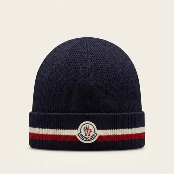 [BUNJANG] Moncler Tricolor Logo Wool Beanie (OS) / 몽클레어 트리컬러 와펜 울 비니 (OS)
