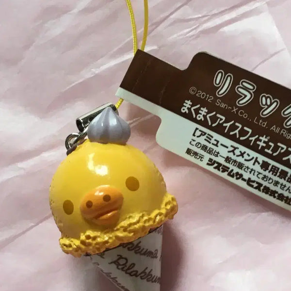 [BUNJANG] Classic Rilakkuma Kiiroitori Ice Cream Keychain / 고전 리락쿠마 키이로이토리 아이스크림 키링