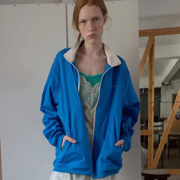 [BUNJANG] No Contents 358. Clean Windbreaker - Blue / 노컨텐츠 358. 클린 윈드브레이커 _ 블루