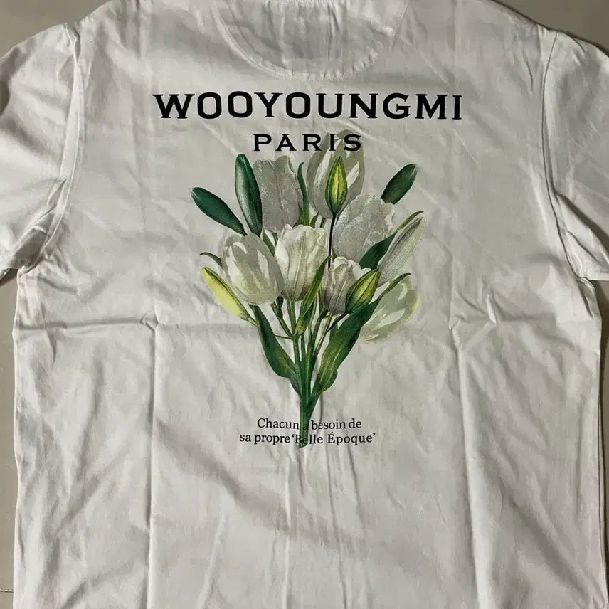 [BUNJANG] Wooyoungmi 22SS Back Logo Flower T-Shirt / 우영미 22SS 백로고 플라워 티셔츠