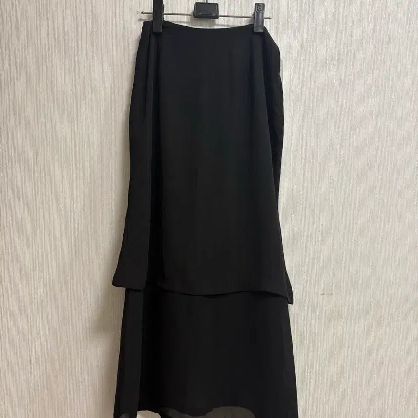 [BUNJANG] Black Layered Long Skirt / 블랙 레이어드 롱 스커트