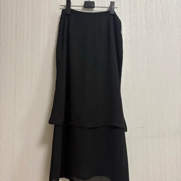 [BUNJANG] Black Layered Long Skirt / 블랙 레이어드 롱 스커트