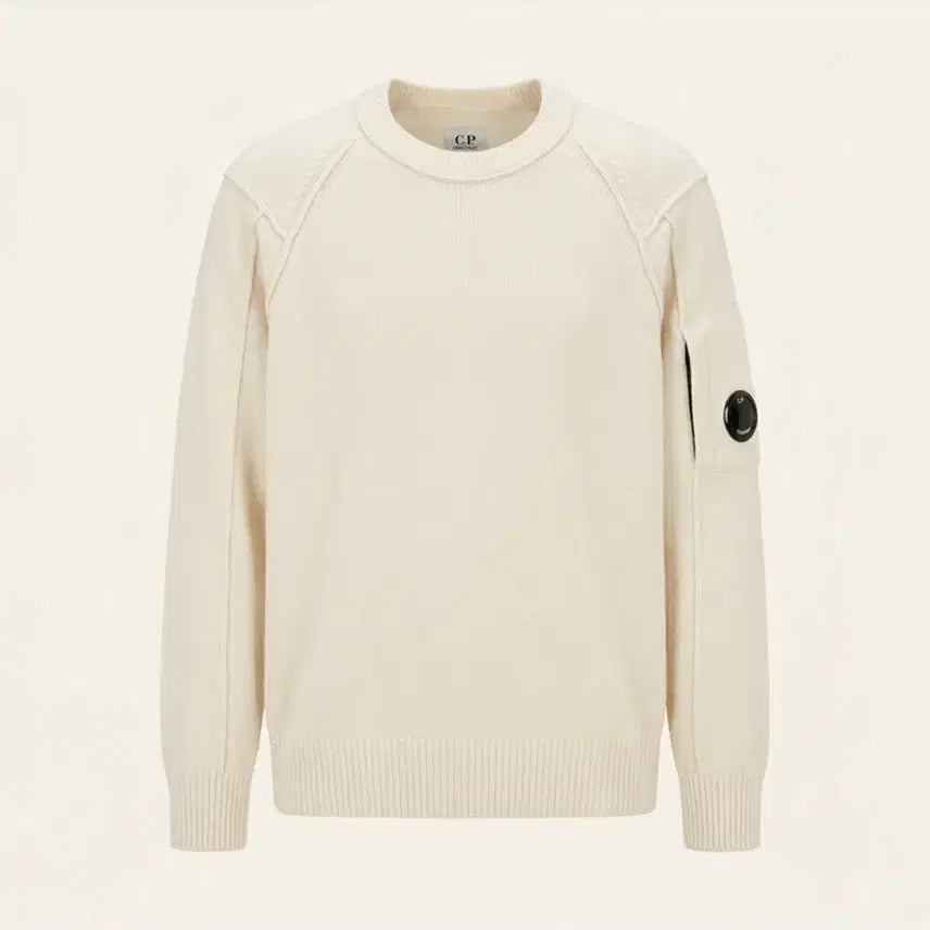 [BUNJANG] CP Company Lens Pocket Wool Knit Ivory / CP컴퍼니 렌즈와펜 울 니트 아이보리 (52)