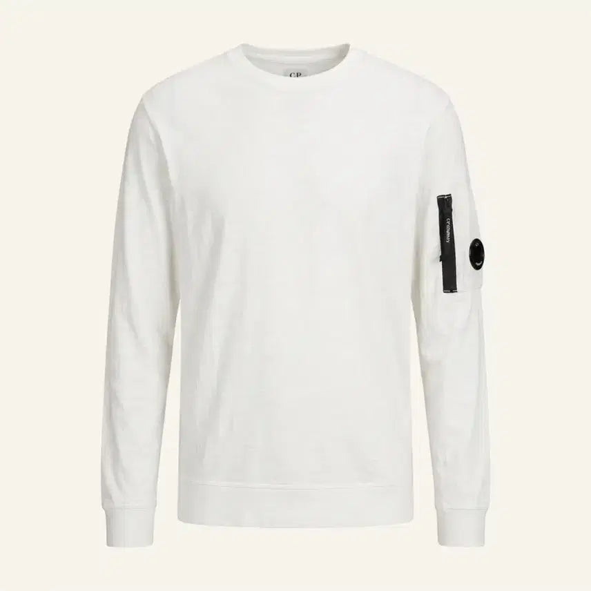 [BUNJANG] CP Company Lens Appliqué Sweatshirt White / CP컴퍼니 렌즈와펜 맨투맨 화이트 (100)