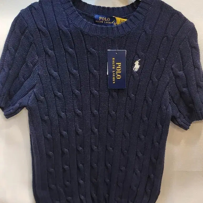 [BUNJANG] Polo Ralph Lauren Cable Knit Sweater Navy M / 폴로 랄프로렌 케이블 니트 네이비 M