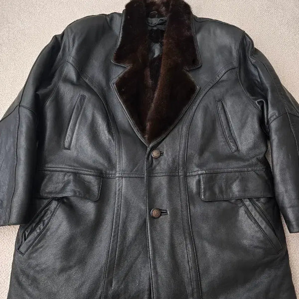 [BUNJANG] Jack Nicklaus Men's Leather Mink Coat Size 105 / 잭니클라우스 남성 가죽 밍크 코트 105