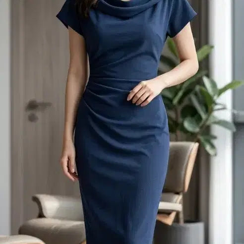 [BUNJANG] NYMPH Navy Midi Dress / 새상품 고급라인 원피스