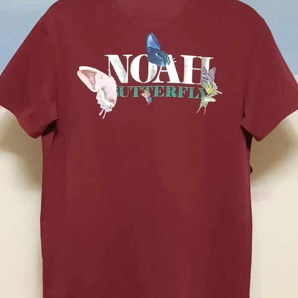 [BUNJANG] KOLON NOAH Project Butterfly Short Sleeve T-Shirt Burgundy / (100) 코오롱 노아 NOAH 프로젝트 버터플라이 반팔티