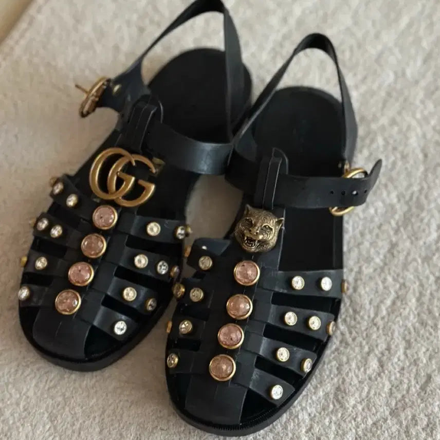 [BUNJANG] Gucci Marmont Jelly Sandals Slides Size 36 / (정품) 구찌 샌들 슬리퍼 (36)