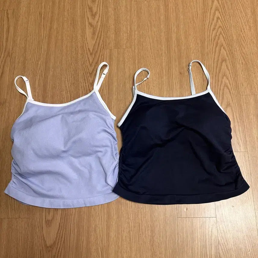 [BUNJANG] ITZONE Apparel 2-Piece Tank Top Set (Navy & Lavender) / 잇존어패럴(44-55)