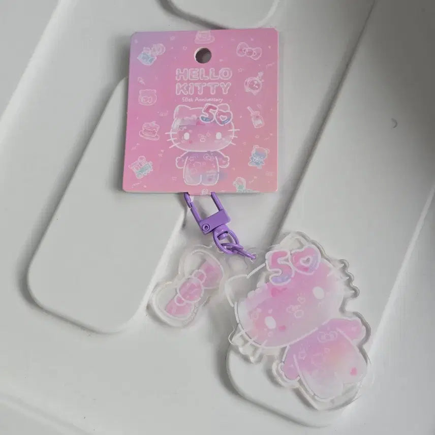[BUNJANG] Hello Kitty 50th Anniversary Acrylic Keychain / [미사용] 헬로키티 50주년 아크릴 키티 키링