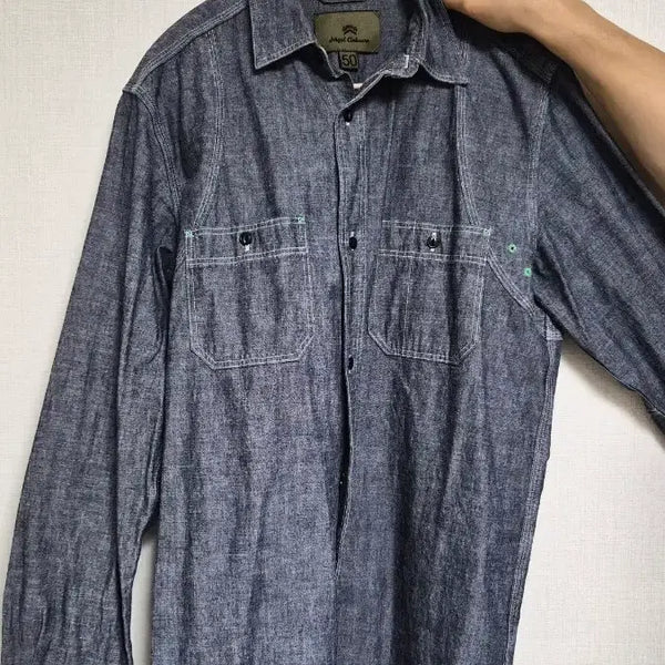 [BUNJANG] Nigel Cabourn Chambray Medical Shirt Size 50 / 나이젤카본 샴브레이 메디컬셔츠