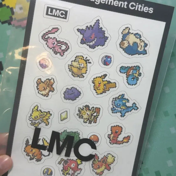 [BUNJANG] LMC x Pokémon Pixel Art Tattoo Sticker Set / LMC 포켓몬 타투 스티커 사은품