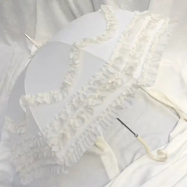 [BUNJANG] Romantic Lace Ivory Lolita Parasol / 로맨틱 레이스 로리타 양산 아이보리 양산형 지뢰계 스나계 히메갸루