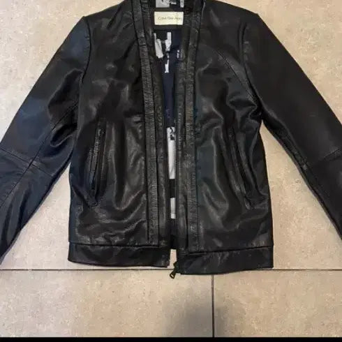 [BUNJANG] Calvin Klein Jeans Black Leather Jacket XS / 캘빈클라인 진스 xs (85) 블랙 가죽자켓