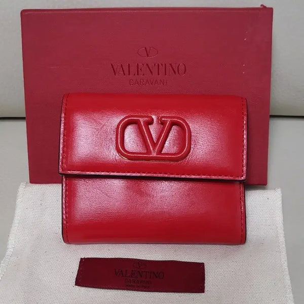 [BUNJANG] Valentino Garavani Red Bi-fold Wallet / 발렌티노 가라바니 반지갑 레드 정품