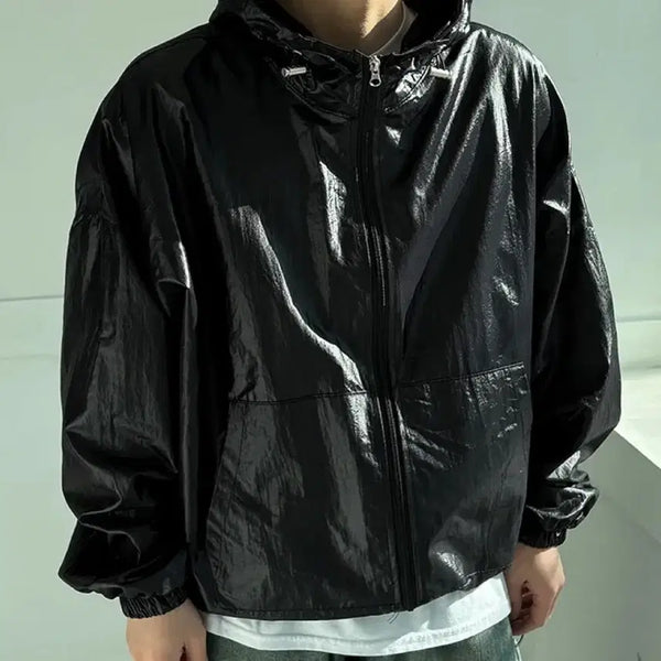 [BUNJANG] Glossy Coating Windbreaker / 글로시 코팅 바람막이