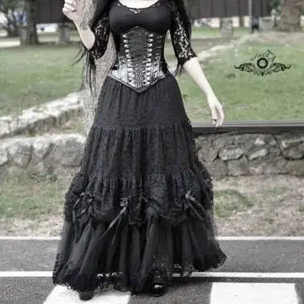 [BUNJANG] Gothic Punk Halloween Long Skirt / 할로윈 고딕 펑크 롱스커트