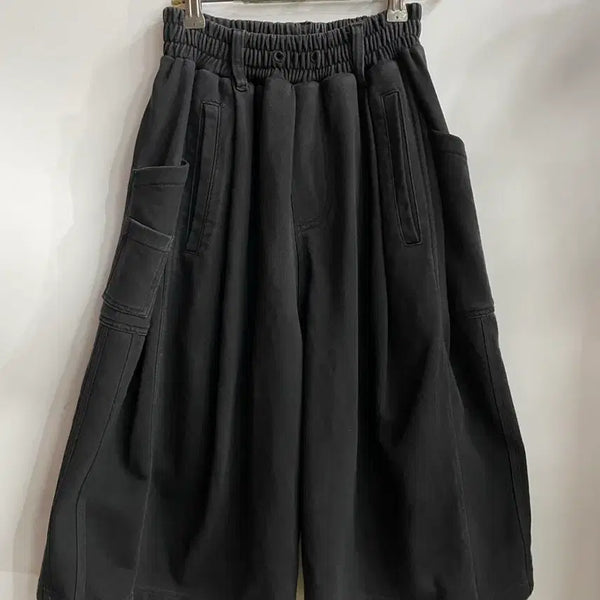 [BUNJANG] M Wide Bermuda Cargo Half Pants Black 2.0 / [M] 와이드 버뮤다 카고 하프팬츠 블랙 2.0