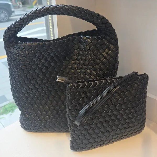 [BUNJANG] Black Weaving Set Bag / 블랙위빙세트가방(새상품)
