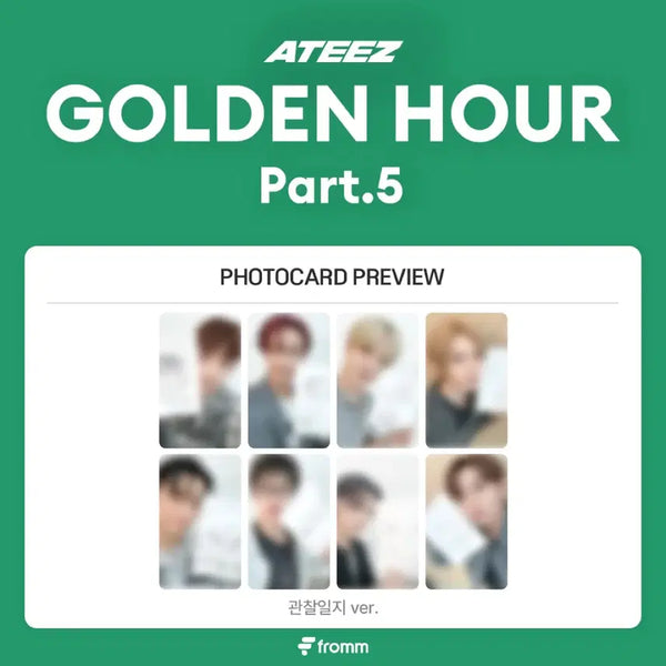 [BUNJANG] Ateez Golden Hour Pt. 5 Fromm POB 8-Set Photocard Bundle / 에이티즈 프롬 특전 8세트 양도 wts