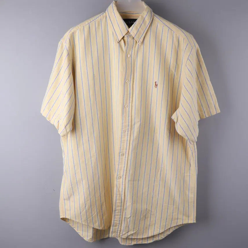 [BUNJANG] Polo Ralph Lauren Classic Fit Striped Short Sleeve Shirt (L) / 폴로 랄프로렌 클래식핏 스트라이프 반팔 셔츠 (L)