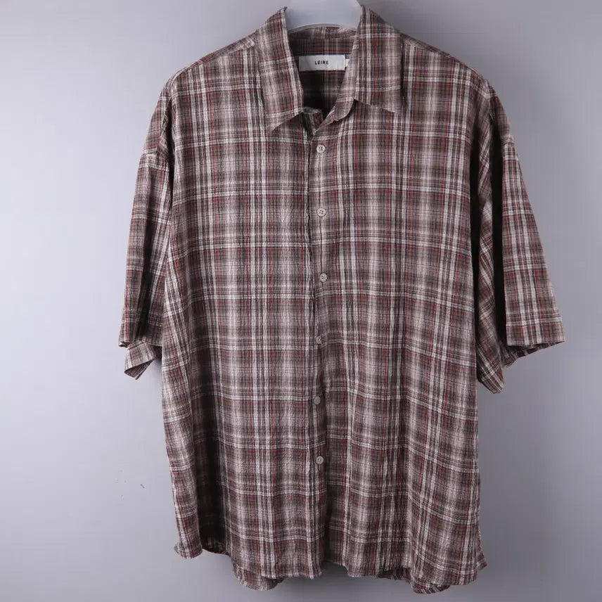 [BUNJANG] LEIRE Wrinkle Seersucker Short-Sleeve Shirt XL / 르아르(LEIRE) 링클 시어서커 반팔 셔츠 (XL)
