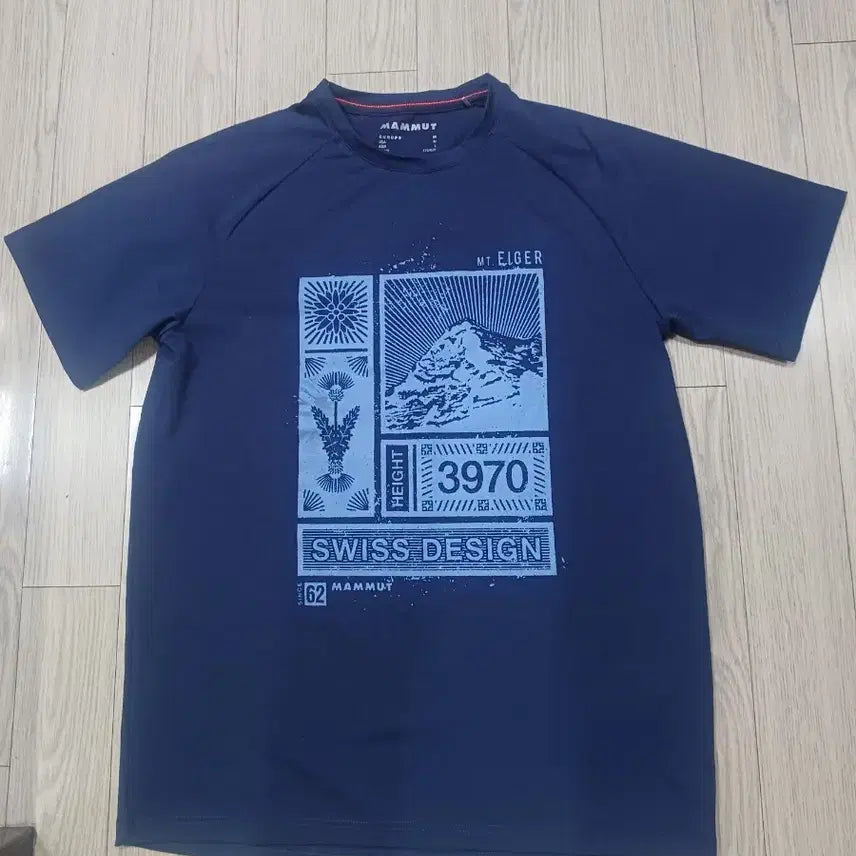 [BUNJANG] Mammut Swiss Design Short Sleeve T-Shirt Size 95 / 마무트 스위스 디자인 반팔 티셔츠 가슴반품 50  95사이즈