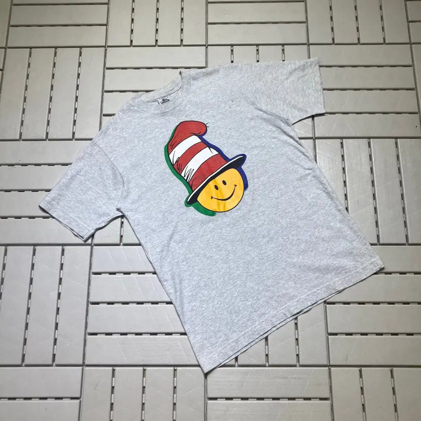[BUNJANG] Vintage Smile Graphic T-Shirt / [F]빈티지 스마일 그래픽 반팔티 0652