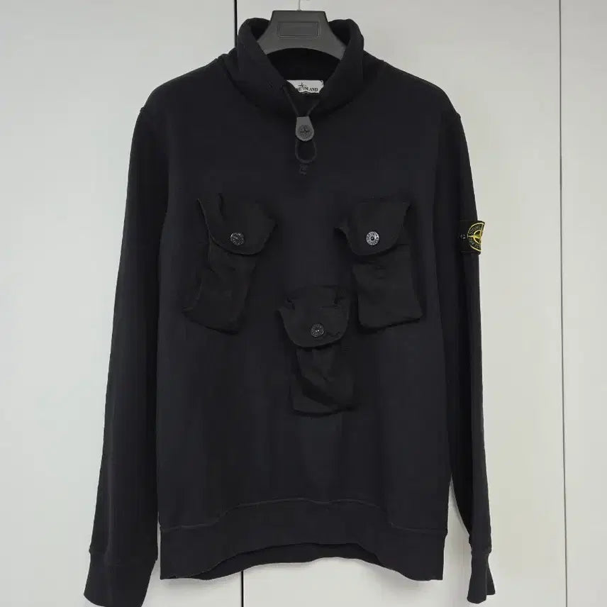 [BUNJANG] Stone Island Highneck Mag Pouch Sweatshirt Black L / [매장판] 스톤아일랜드 하이넥 탄창 맨투맨 블랙 L