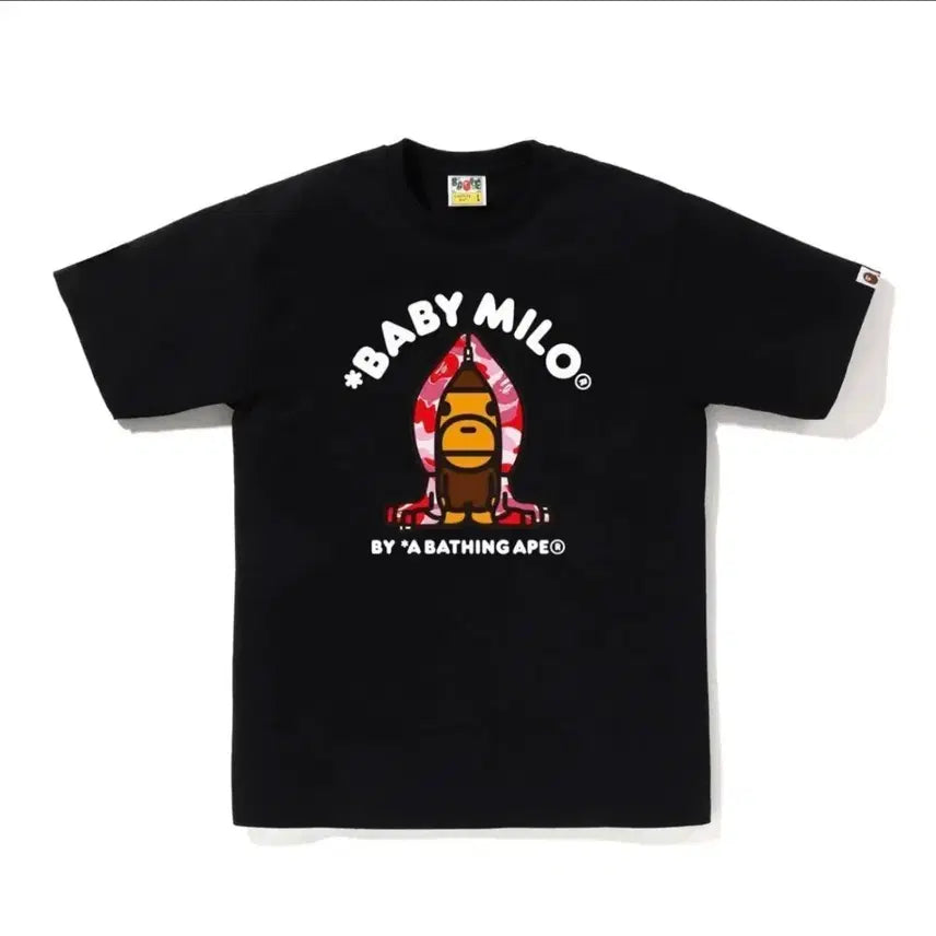 [BUNJANG] BAPE Milo Short Sleeve T-Shirt Black / (새상품) 베이프 마일로 반팔 블랙핑크 L