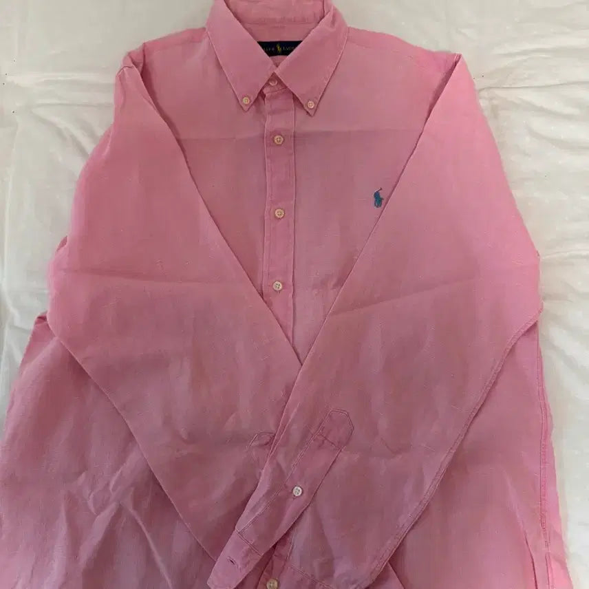 [BUNJANG] Polo Ralph Lauren Light Pink Linen Shirt / 폴로 랄프로렌 연핑크 린넨 셔츠