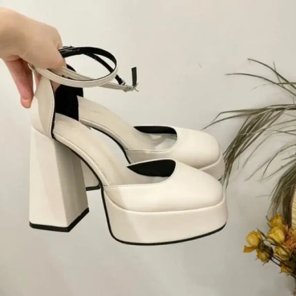 [BUNJANG] 12cm Platform Wedding Heels (US Size 6) / 웨딩슈즈 플랫폼 통굽 12cm (230)