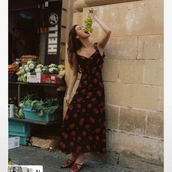 [BUNJANG] Sinsden Rose Backless Long Dress / 신스덴 로즈 백리스 롱원피스
